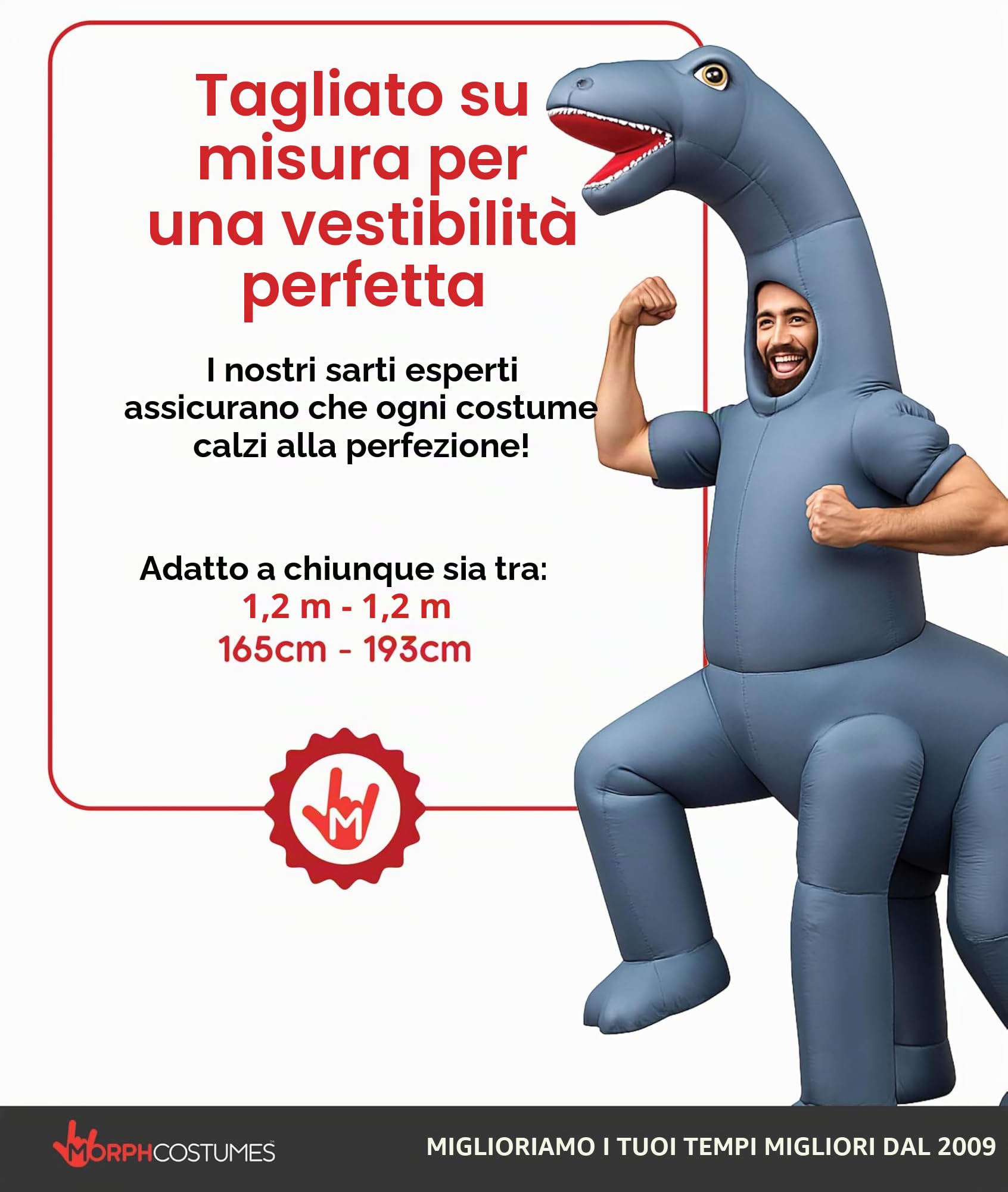 Costume Gonfiabile Dinosauro Adulti, Vestito Carnevale Halloween Divertente