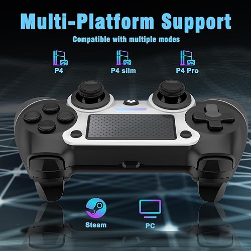 Miniatura 2 de Jusubb for PS4 Controller Wireless, with USB Cable,600mAh Battery,Dual Vibration,6-Axis Motion Control,3.5mm Audio Jack,Multi Touch Pad,Share