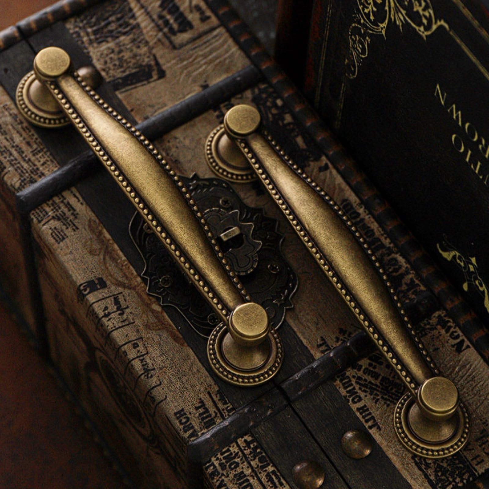 Schrankgriffe aus Messing in Antikbronze mit Doppellochbefestigung, zwei Längenoptionen for Kleiderschränke, Schubladen und Küchenschränke(187mm)