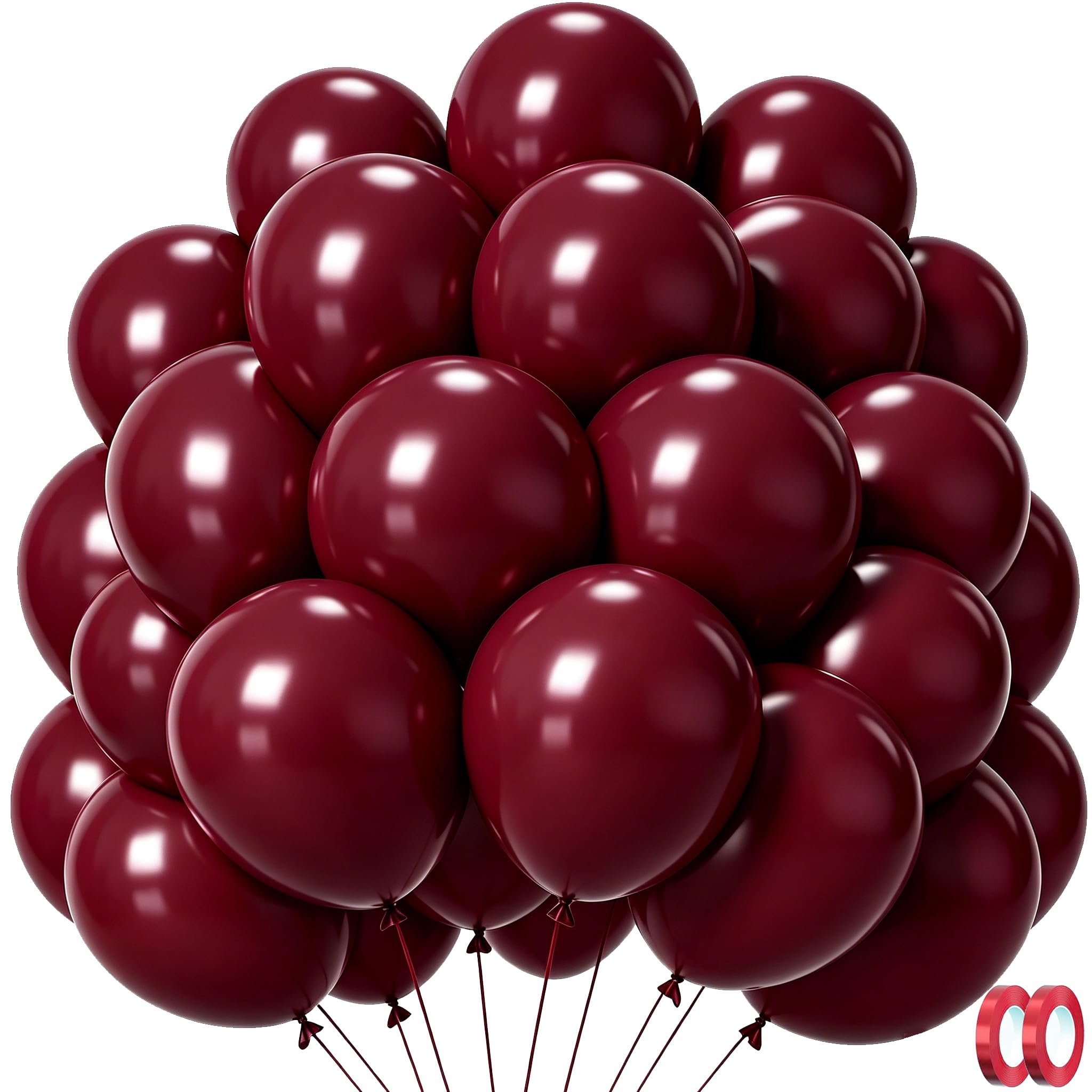 Burgundy Balloons 100 Pack, Latex Helium Wine Red Wedding Birthday Balloons