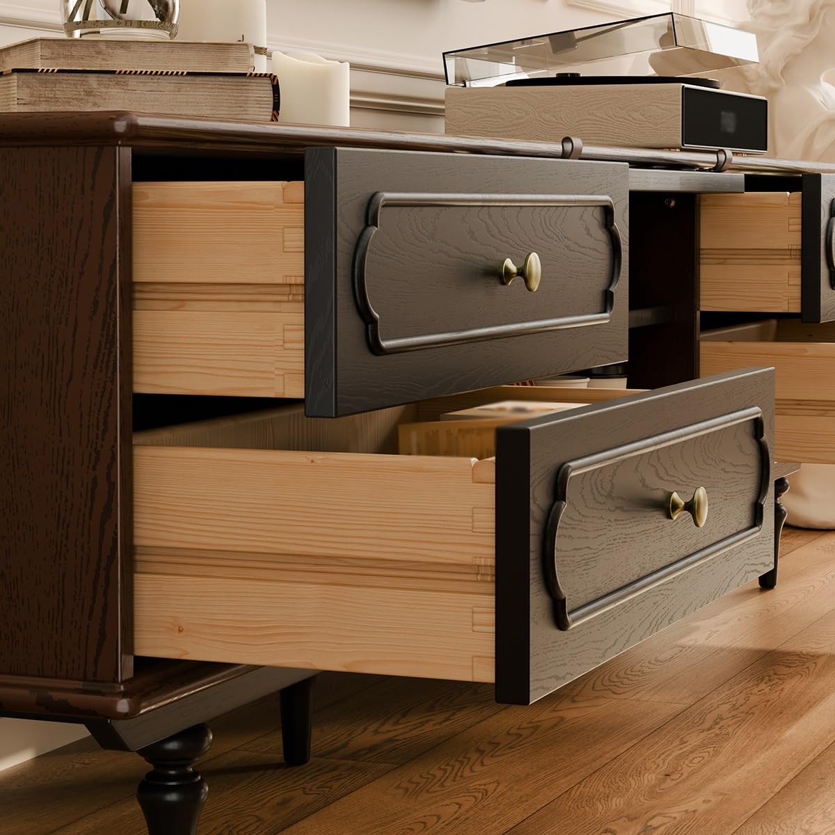 TV-Konsole, Entertainment-Center TV-Schrank, Retro-Aufbewahrung, Holzaufbewahrung, for Zuhause, Wohnzimmer, Wandschrank TV-Ständer fürs Wohnzimmer