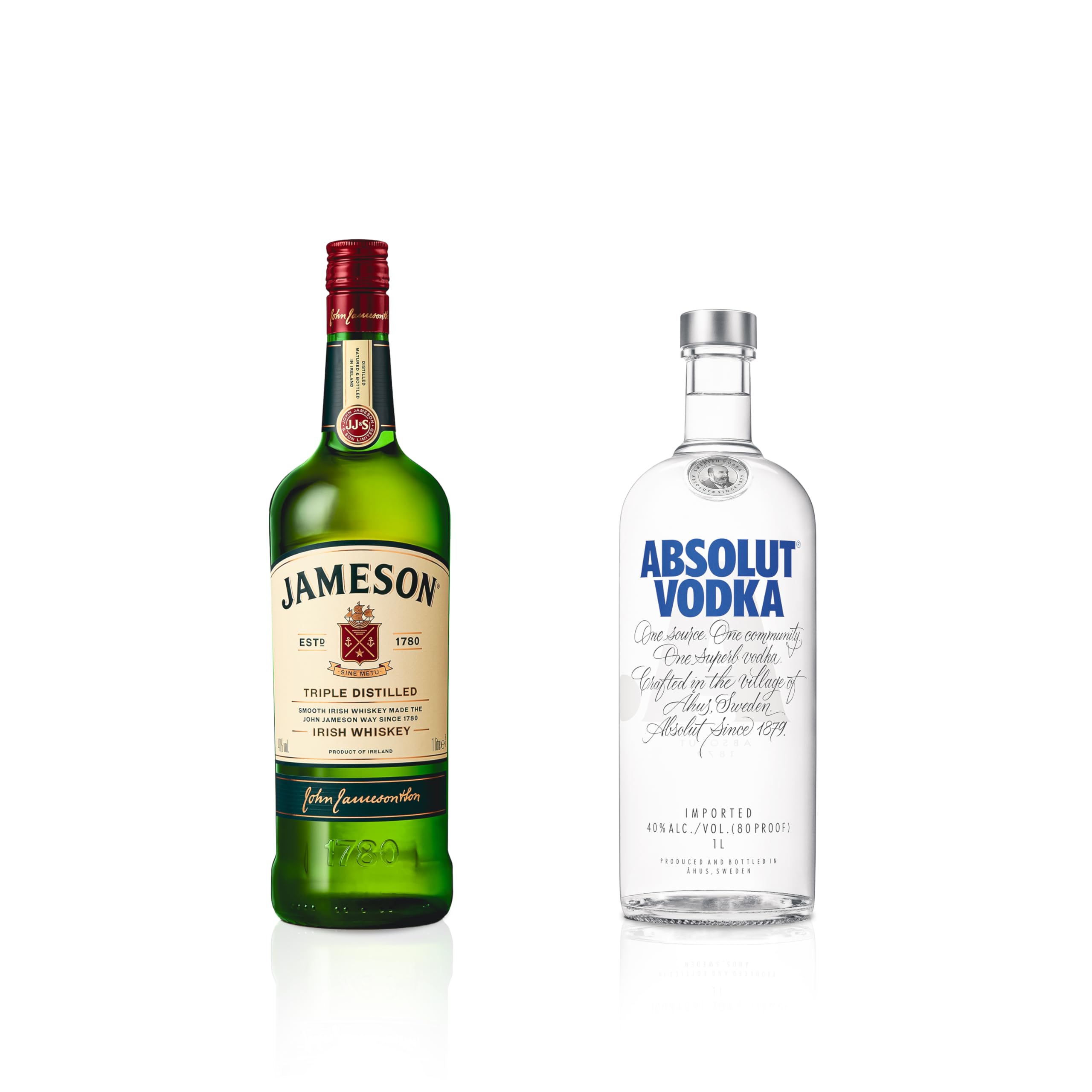 Jameson Original Whisky Irlandés 1 L + Absolut Vodka 1 L