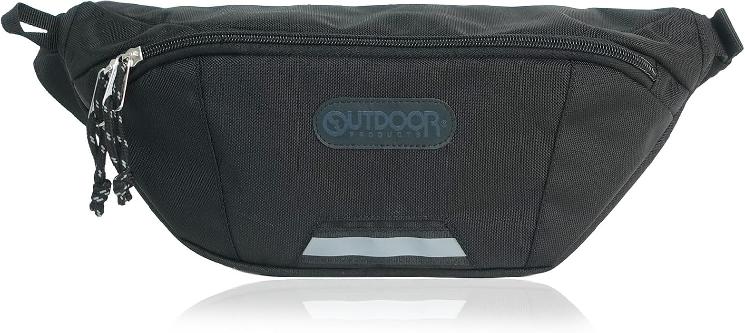 Outdoor Products Waist Bag, Body Bag, 2-Way, Onyx, Reflective Tape, Mesh Pocket