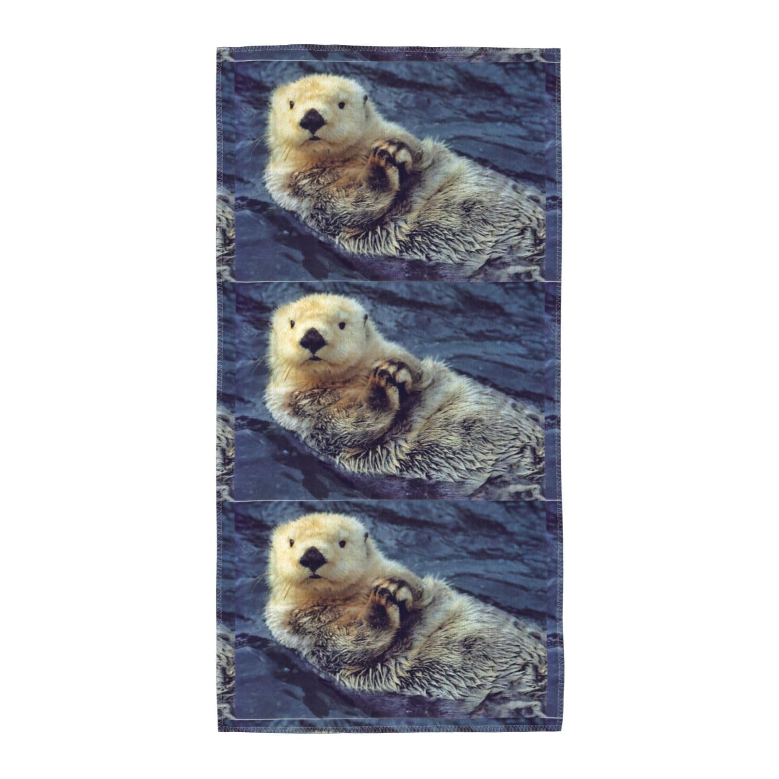 WYCZHY White Animal Printed Quick Dry Beach Towel For Camping Travel Vacation