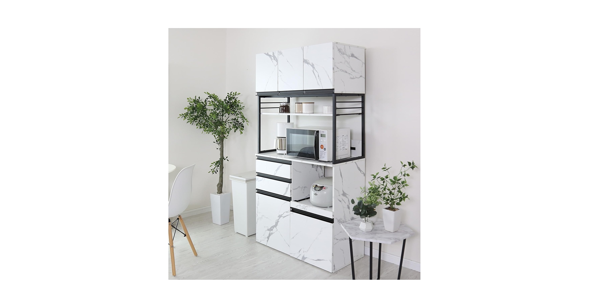 Amazon｜Bizdoris キッチンラック 食器棚 スリム ひとり暮らし用 収納