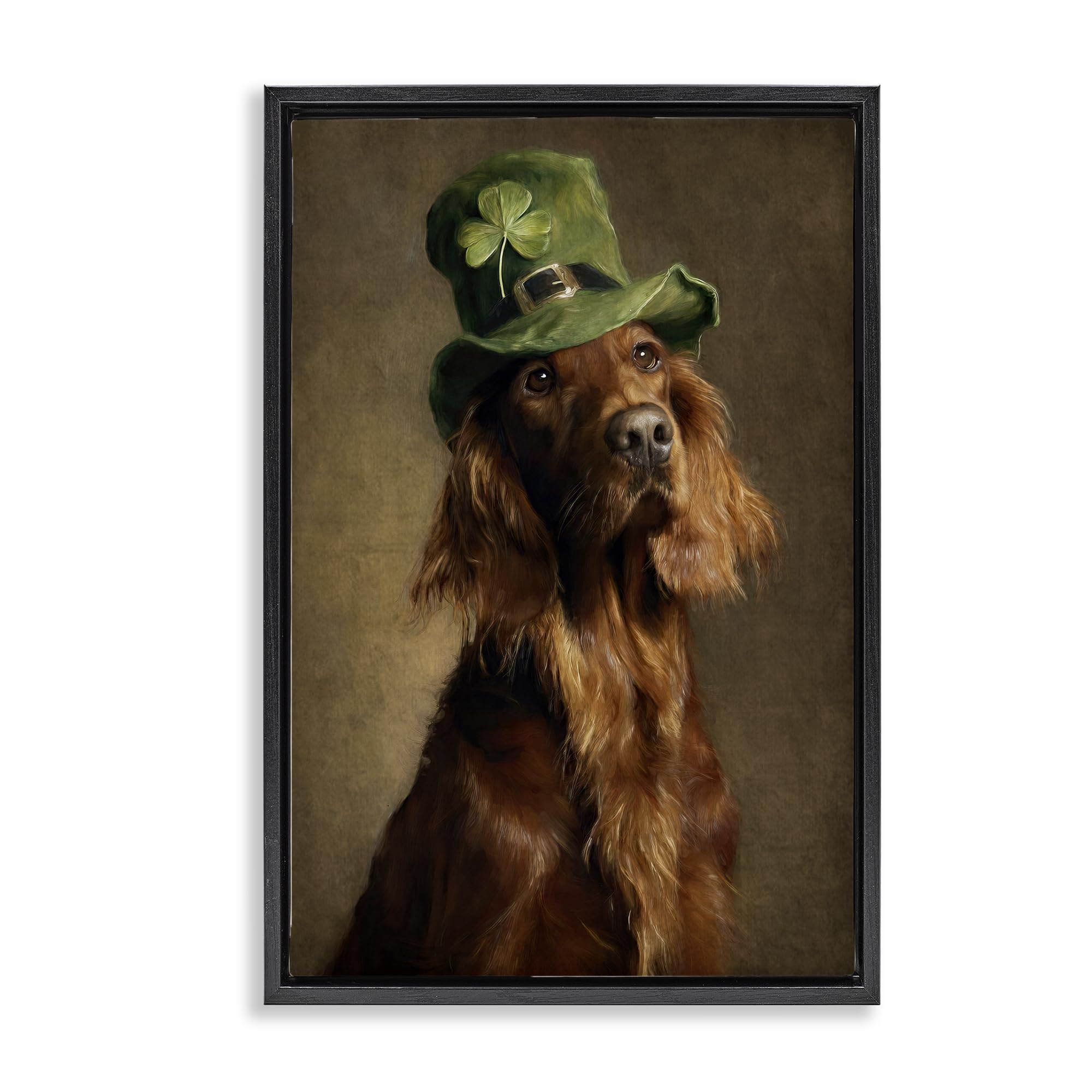 Stupell Industries 'The Irish Setter Portrait', Floating Frame Canvas Art, Black, 21 x 31 Inches, Easy to Hang and Sturdy, Made in USA, by Tina LeCour