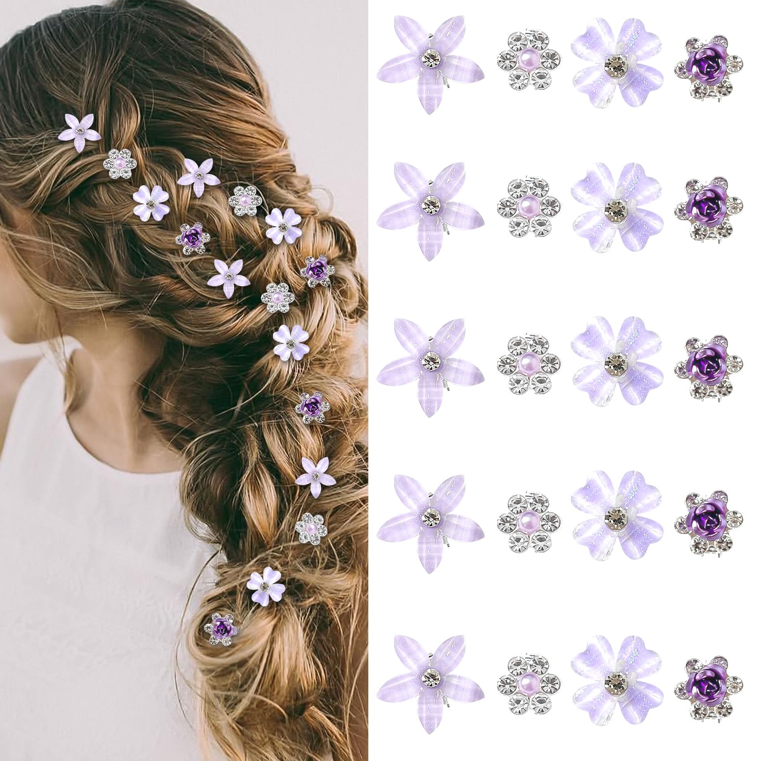 Fermaglio per Capelli Con Perline, Fermaglio per Fiori. Arte Nativa Di