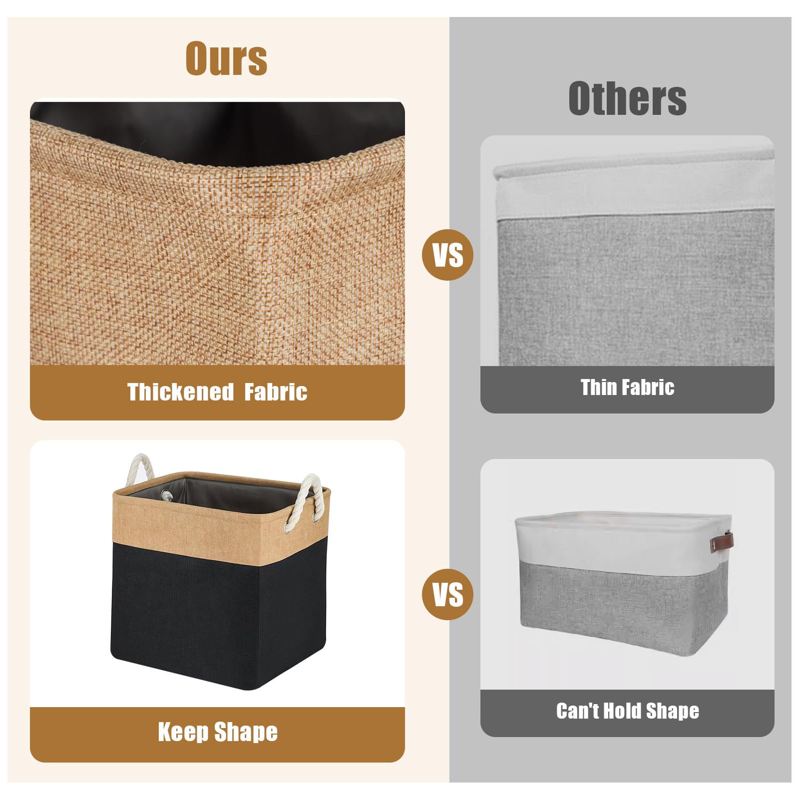 8 Stück Große Aufbewahrungskörbe 28x28x27 cm – Faltbare Stoff Aufbewahrungsboxen mit Griffen, stabile Würfelboxen für Kleidung, Spielzeug & Regale – Organizer für Schrank, Kinderzimmer
