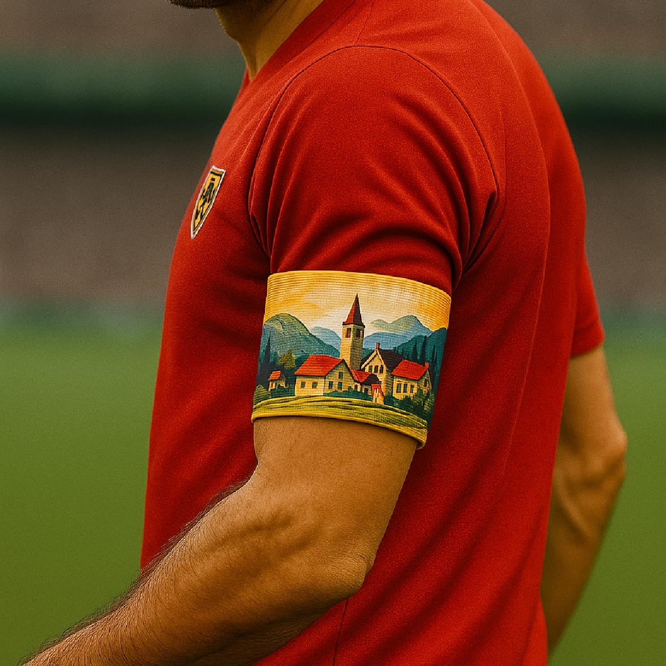 KALLPA Brazalete de capitán personalizado con logotipo, número y nombre elástico ajustable