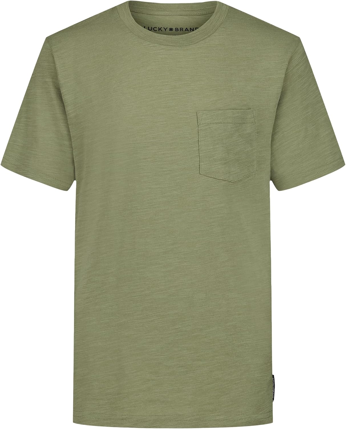 Lucky Brand Boys' Short Sleeve Slub Pocket Crew Neck T-Shirt, Soft, Comfortable, Relaxed Fit