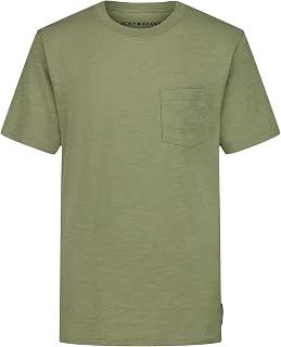 Lucky Brand Boys' Short Sleeve Slub Pocket Crew Neck T-Shirt, Soft, Comfortable, Relaxed Fit