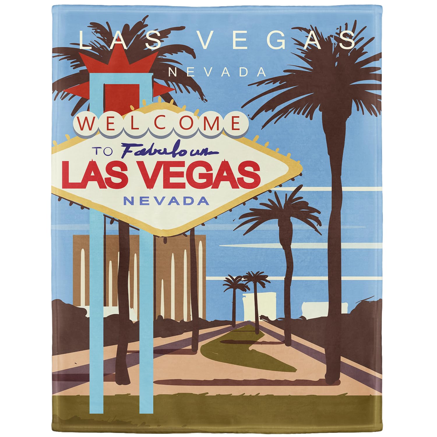 HommomH Las Vegas Sign Blanket, Soft Cozy Lightweight Fleece Throw Blankets for Couch Sofa Bed, 60 x 80 Inches