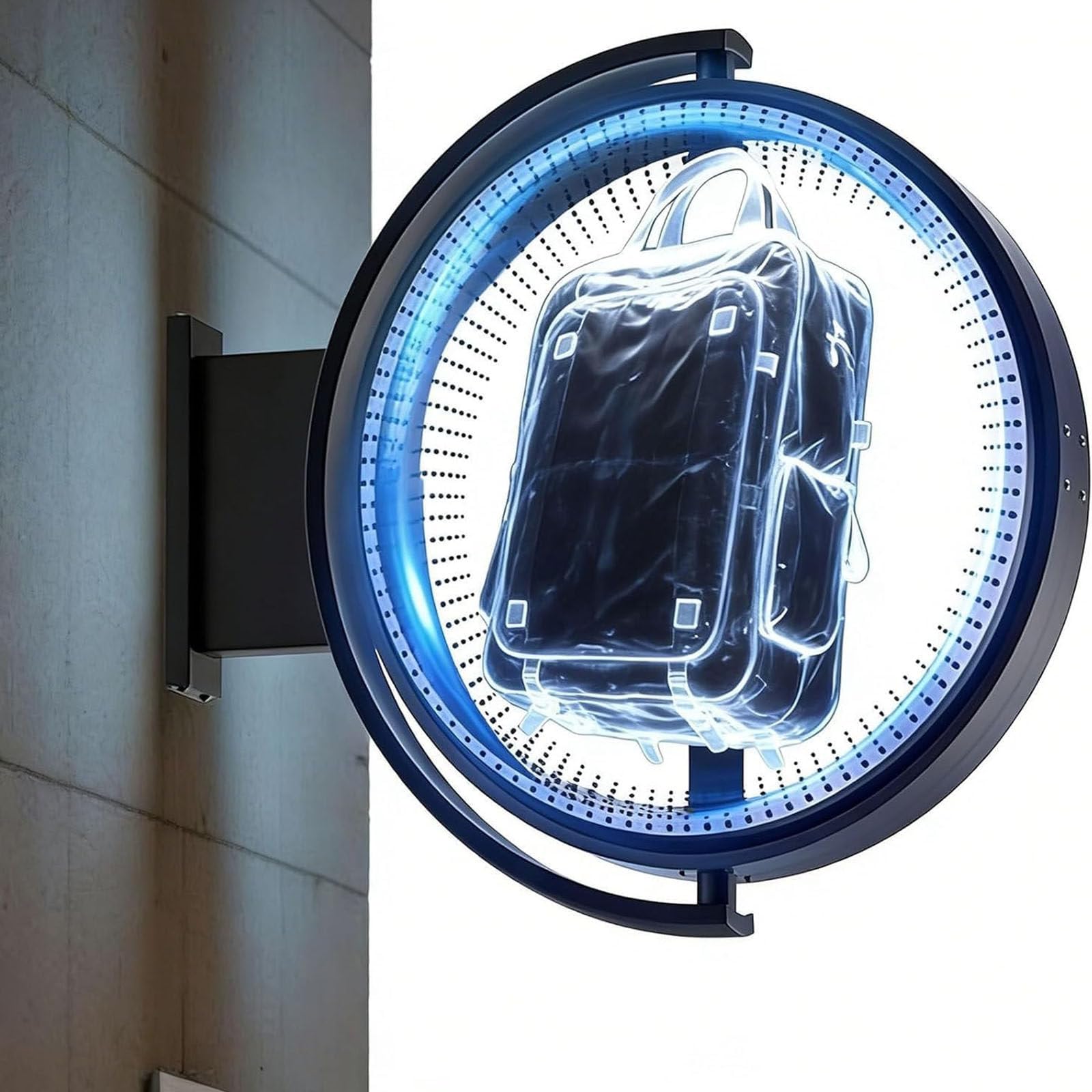 Projektor holograficzny 3D, montowany na ścianie wyświetlacz wentylatora z hologramem ze sterowaniem aplikacją, dwustronny znak wideo LED, holograficzna kaseta reklamowa 60 cm