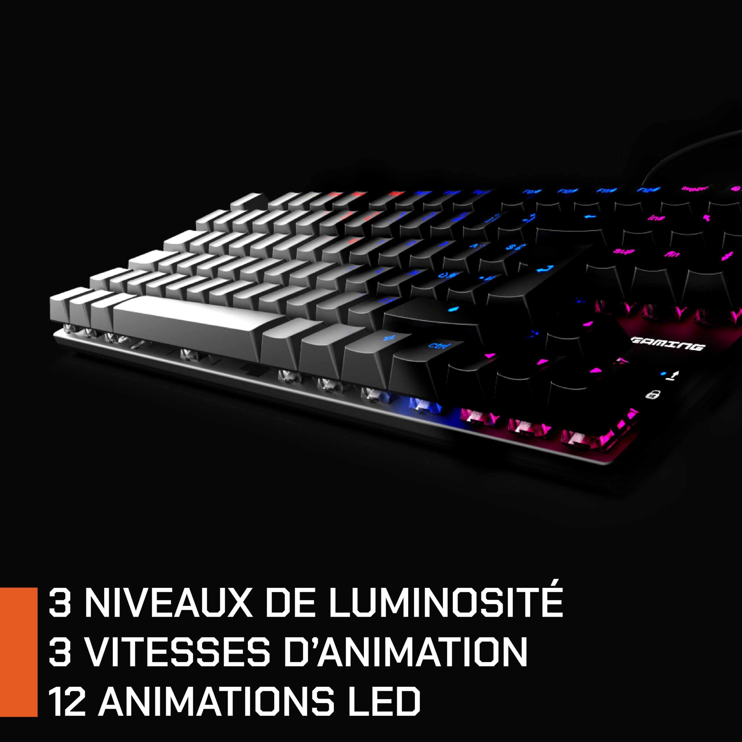 NOVA GAMING – SCULPTOR – Clavier Gaming Mécanique TKL Filaire USB – Clavier Gamer, rétroéclairage RGB, 84 touches dont 25 anti-ghosting, AZERTY Français – Compatible PC Gaming, Windows et Linux