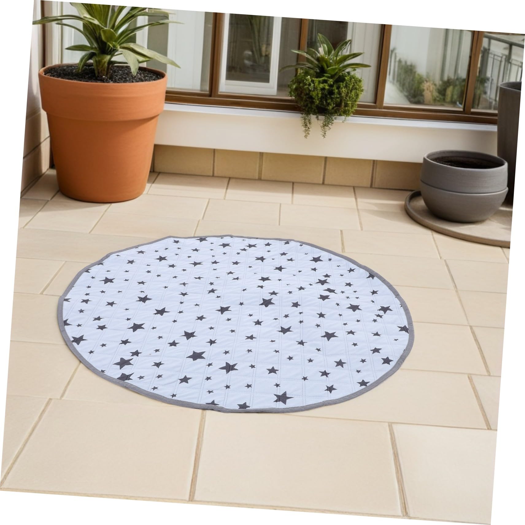 Tappetino Lavabile per Urina Animali Rotondo, Antiscivolo | Flanella, Riutilizzabile, 35, 37x35, 37 Pollici, per Cani, Gatti e Piccoli Roditori