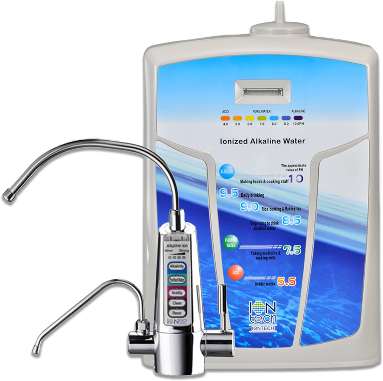 IT-750 Compact Under Sink Alkaline Water Ionizer And Filtration System- With Dual- Spout Countertop Faucet Dispensing Alkaline and Acidic Water Purified Of Toxins and Pollutants