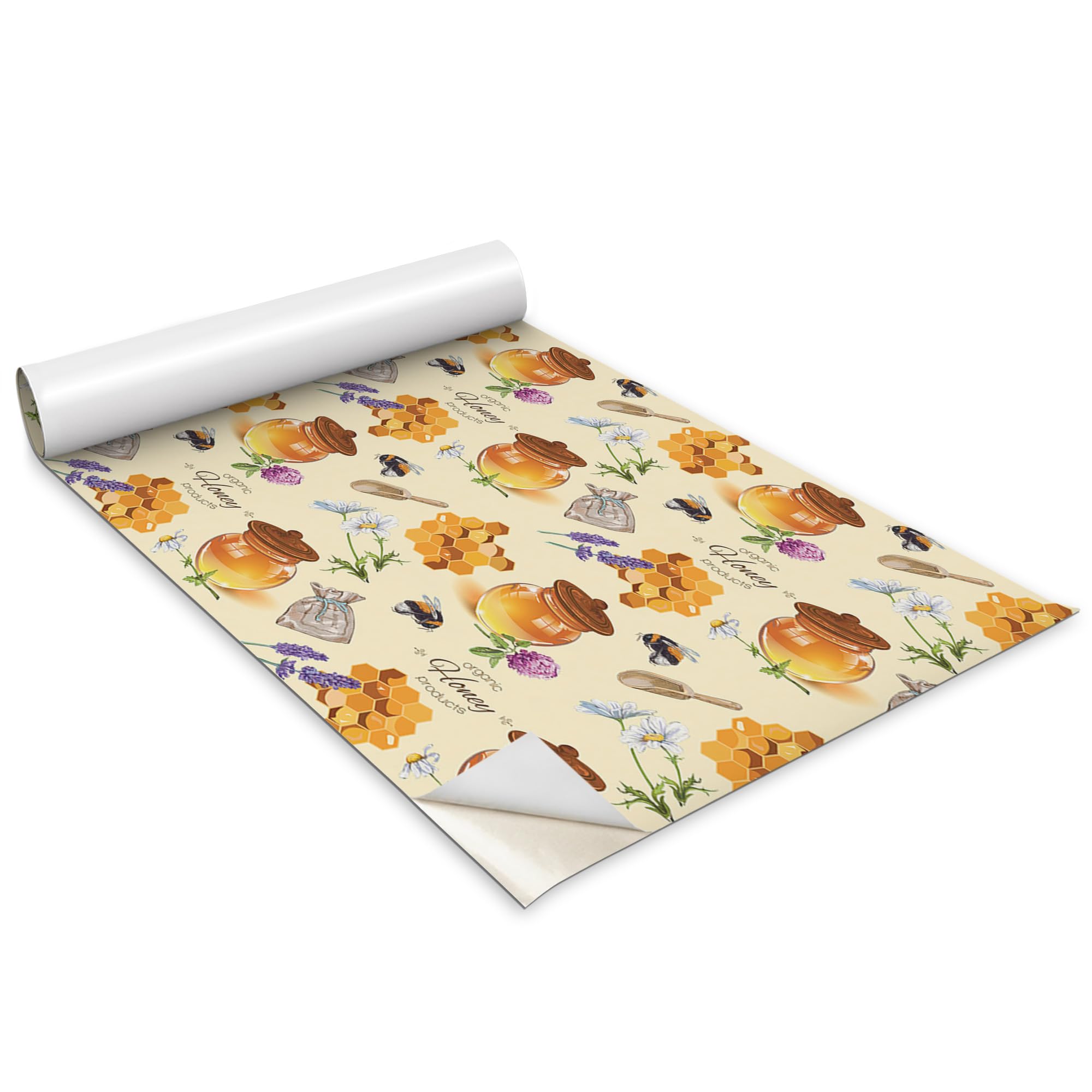 Papier Peint Adhesif Rénovation Meuble Wallfluent Autocollant 100x50 cm Motif Nid d'abeille