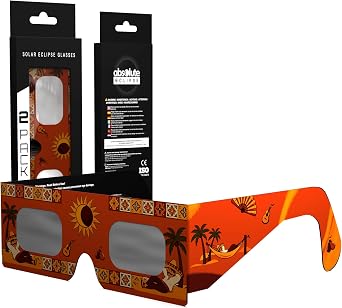 Solar Eclipse Glasses ISO 12312-2 & CE Certified – Safe Solar Viewing for Direct Sun & August 2026 Eclipse | Paper Cardboard Frame, Made in EU | For Kids & Adults