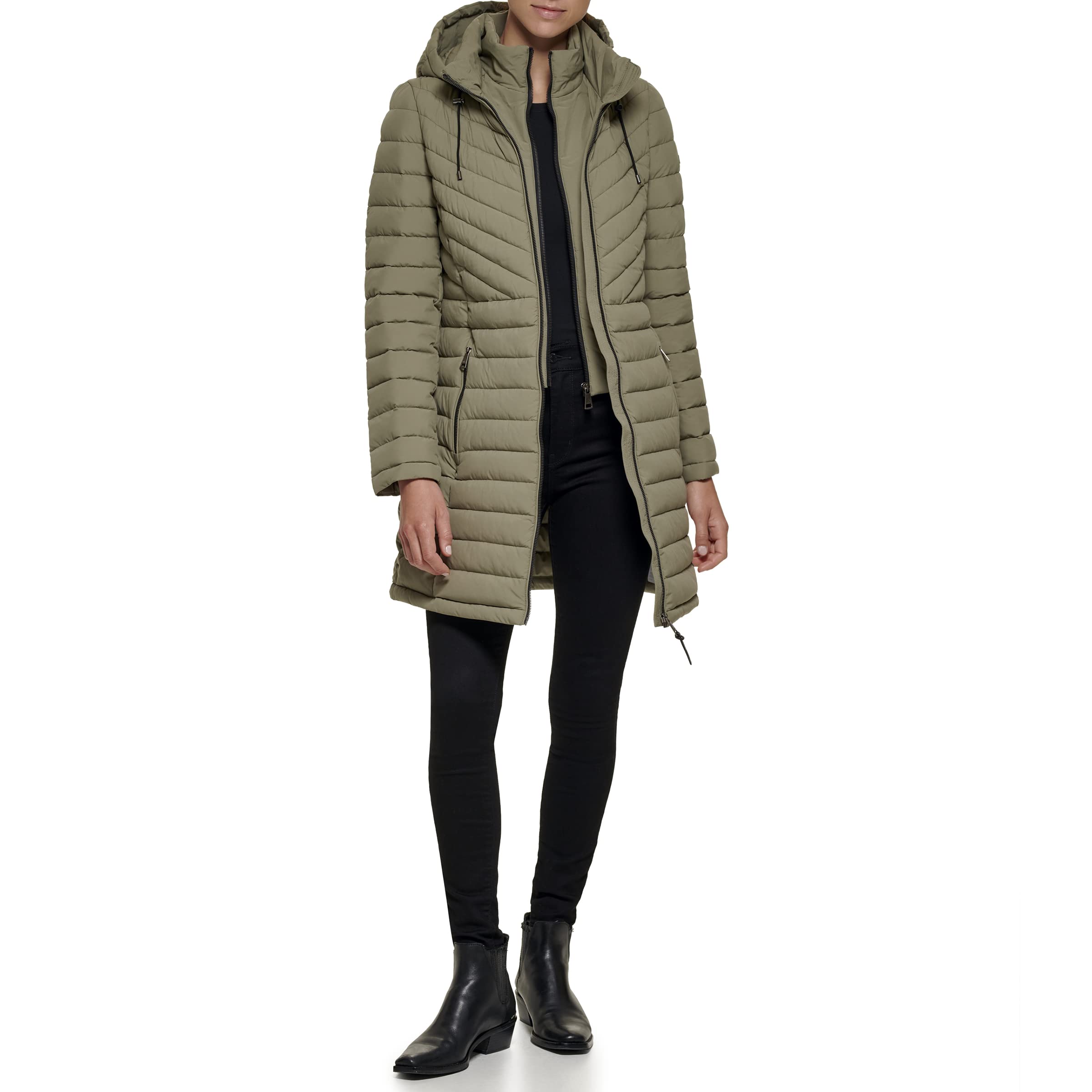 DKNY-Womens-Lightweight-Outerwear-Packable-Full-Zip