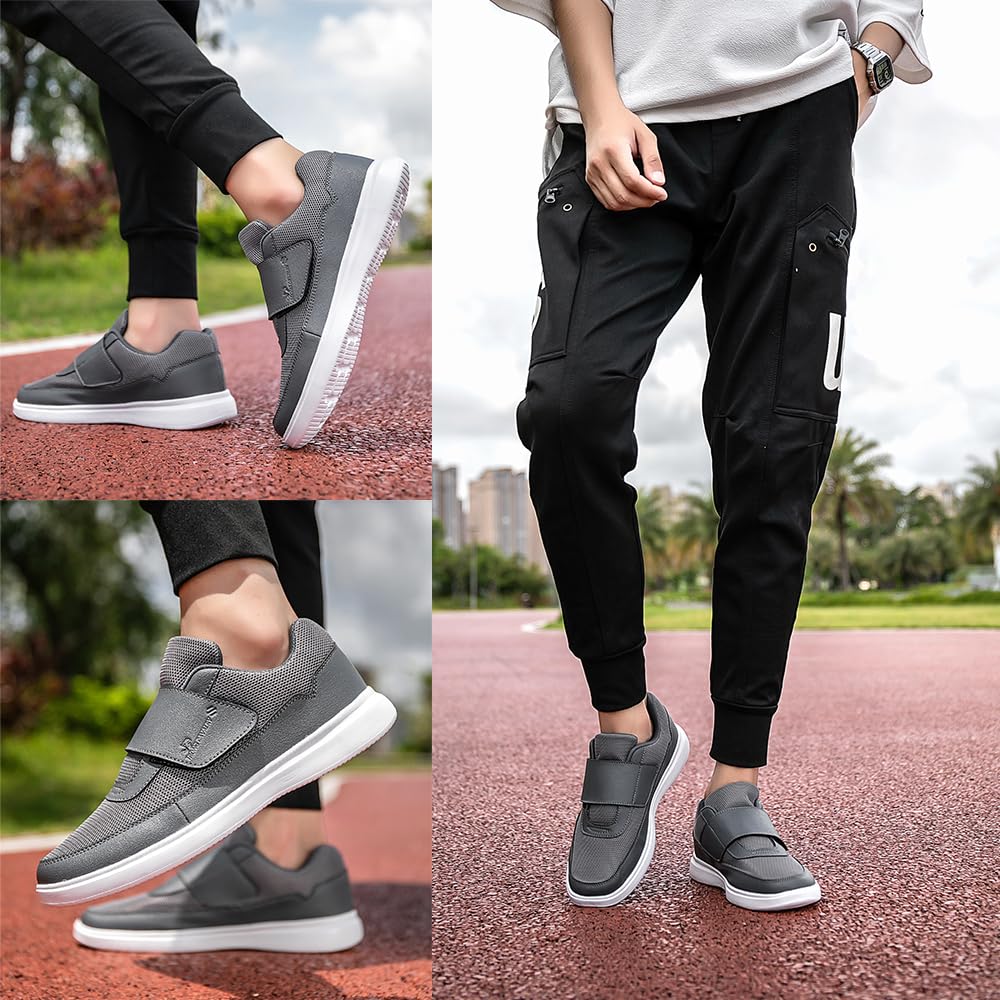 Scarpe Ortopediche Extra Larghe per Anziani Scarpe da Ginnastica Regolabili Antiscivolo con Supporto Plantare per Edema Piedi Gonfi Pollice Valgo Memory Foam (A17717)