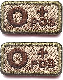 2 PCS AliPlus Blood Type Patches O+ Positive POS Patches Embroidered Tactical Morale Patch Hook and Loop(O+)