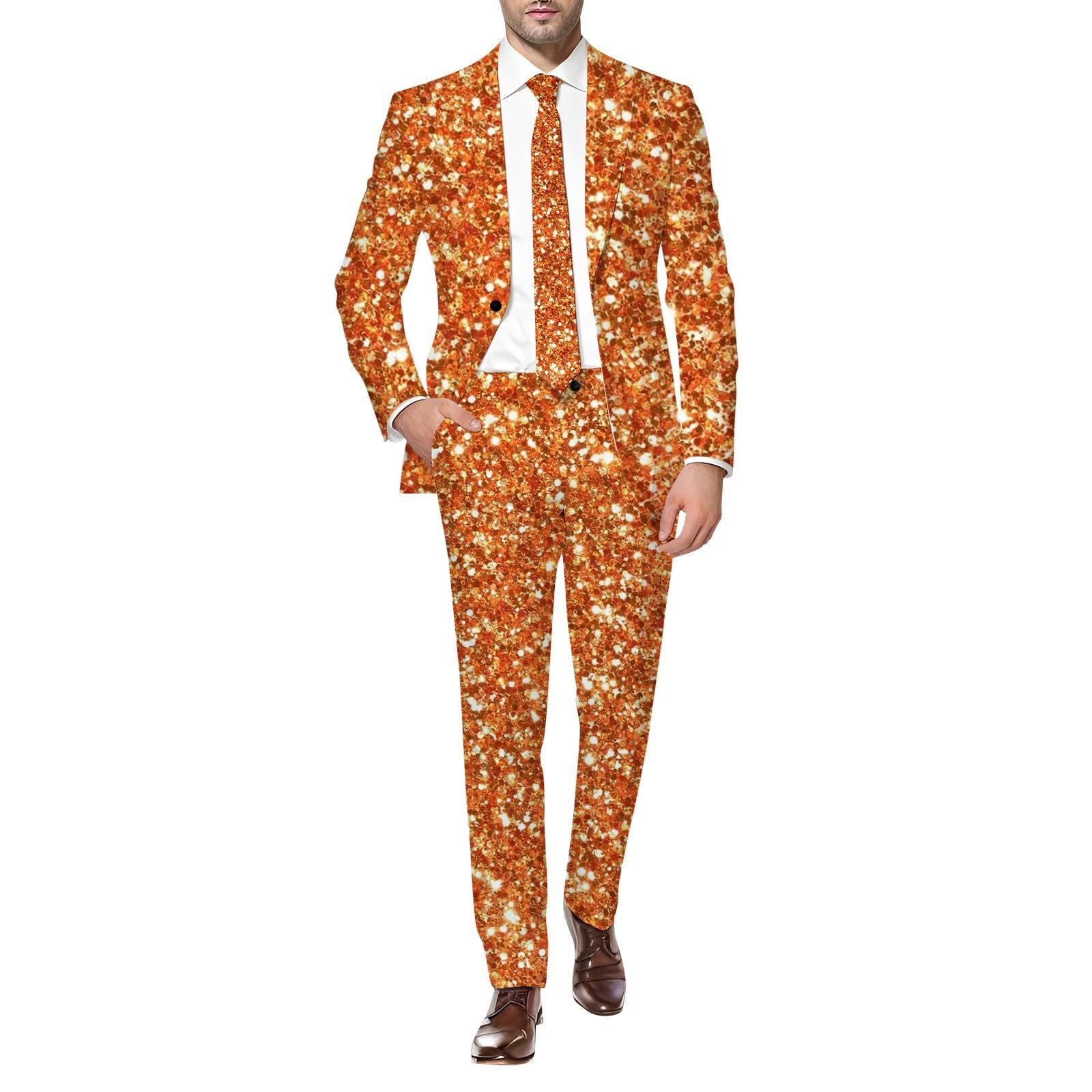 Generisch Disfraz de carnaval para hombre, carnaval 3D, estampado digital, juego de traje ligero de negocios, chaqueta y pantalones