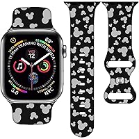 Vista 8 de Correa de silicona de dibujos animados compatible con Apple Watch de 1.496/1.575/1.614/1.654/1.732 pulgadas, bonitas correas de repuesto para Apple