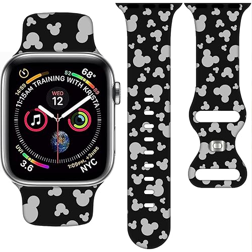 Miniatura 8 de Correa de silicona de dibujos animados compatible con Apple Watch de 1.496/1.575/1.614/1.654/1.732 pulgadas, bonitas correas de repuesto para Apple