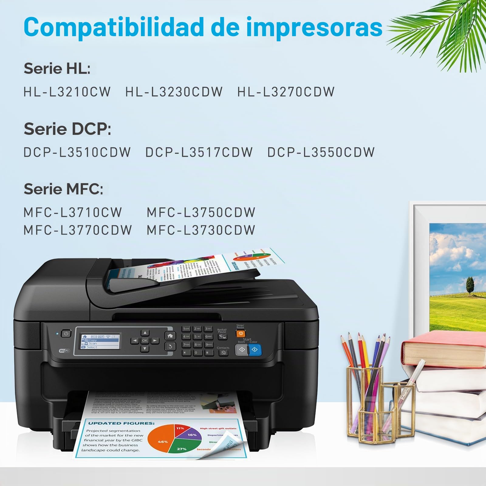 Compatible DR-243CL DR243 DR243CL Tambor Compatible para Brother HL-L3210CW DCP-L3550CDW HL-L3230CDW HL-L3270CDW DCP-L3510CDW MFC-L3710CW MFC-L3730CDN MFC-L3750CDW MFC-L3770CDW