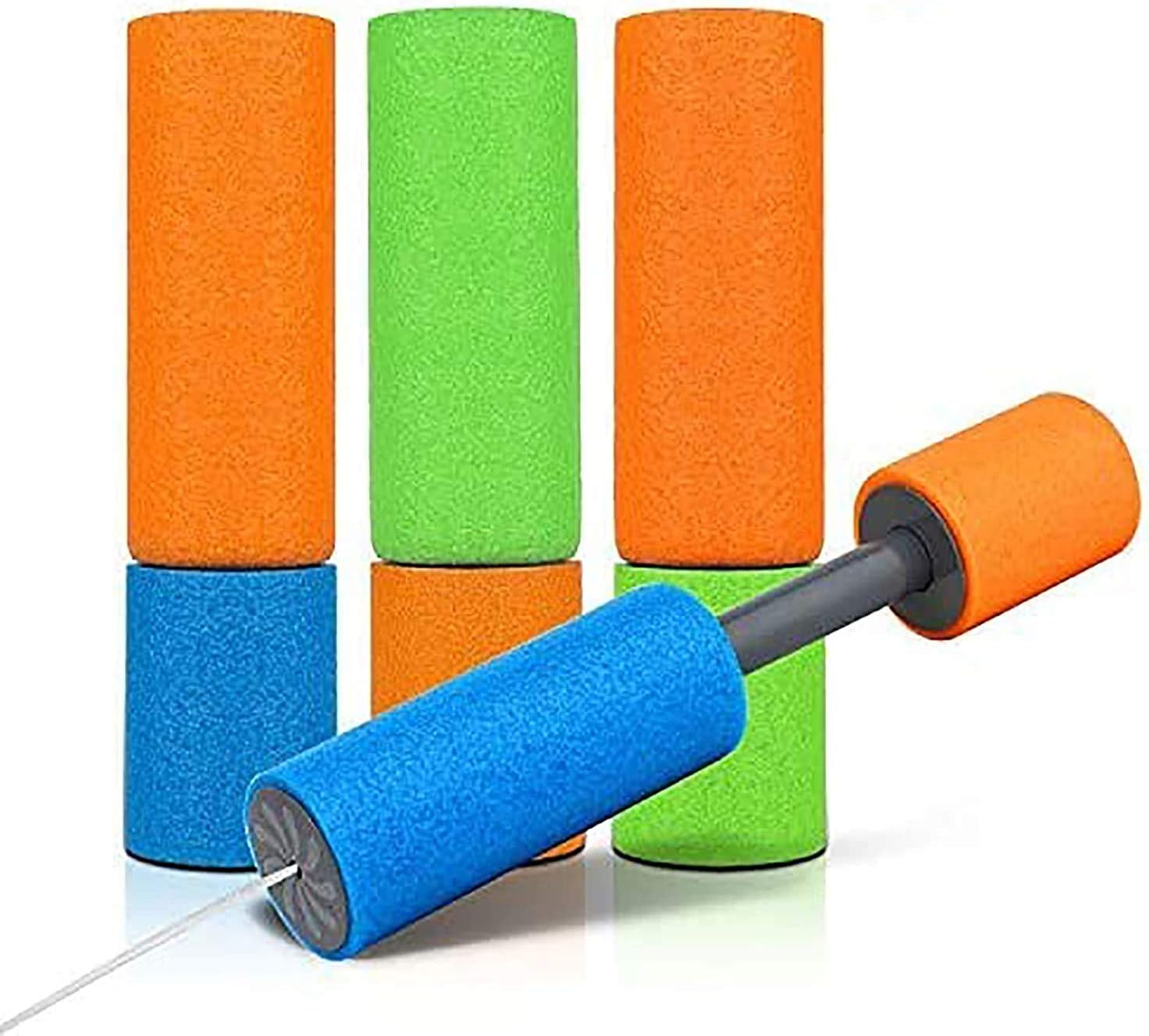 LISOPO Water Guns for Kids, 4 Pack Foam Water Squirt Guns, Water Cannon Shooter for Party Favors, Water Toys for Kids Party Favors Pool Beach Garden Outdoor