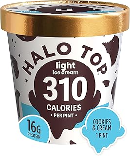 Halo Top Creamery, Cookies & Cream, 16 oz (Frozen)