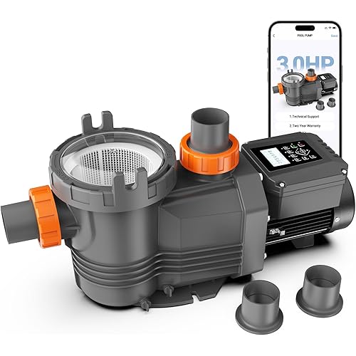 3HP Pool Pump,Variable Speed with Self Primming Above/Inground Pool Pump 11359 GPH with Timer 220-240V