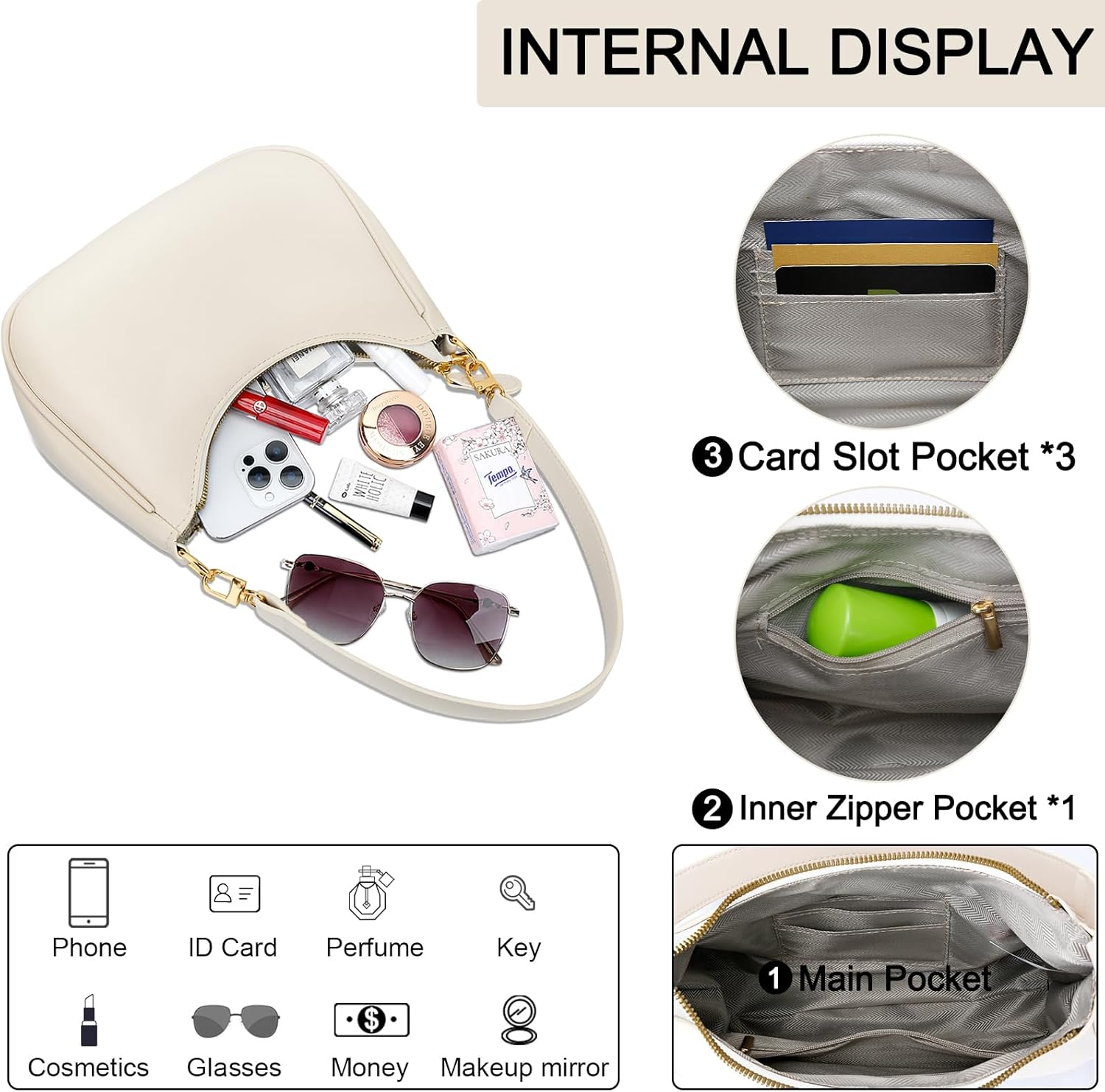 KKXIU Shoulder Bag for Women Cute Hobo Purses and Handbags Retro Clutch Underarm Purse | Cute, Retro, Cute, Retro - Image 4