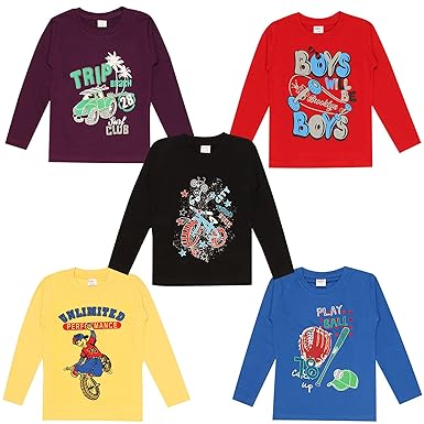 kiddeo Boys Full Sleeve t Shirts(2k18)(03)(Pack of 5)