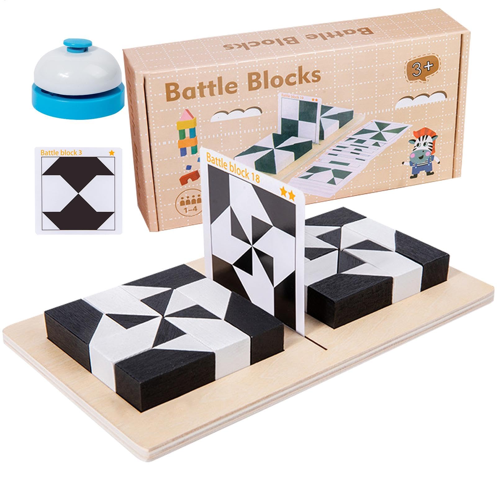 Block Puzzle Battle - Ensemble de Blocs en Bois, Puzzle Géométrique