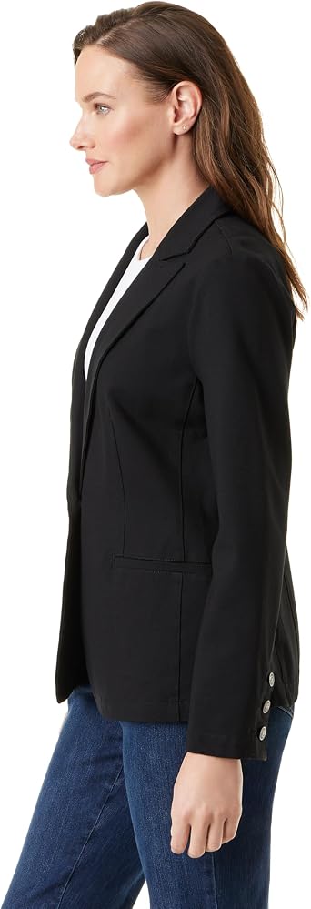 Gloria Vanderbilt Women's Single Button Front Fitted Blazer Standard