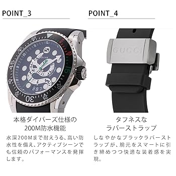 Amazon.co.jp: [グッチ] Watch ダイブ Dive ブラック 文字盤