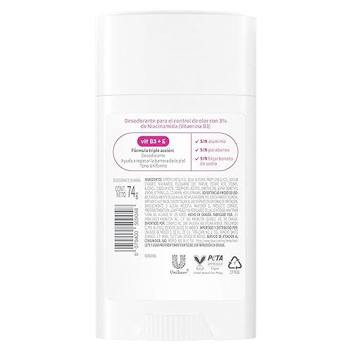 Miniatura 3 de Dove VitaminCare+ Desodorante en barra libre de aluminio frambuesa y rosa para protección de olores 72H Desodorante transpirable para mujeres 2.6