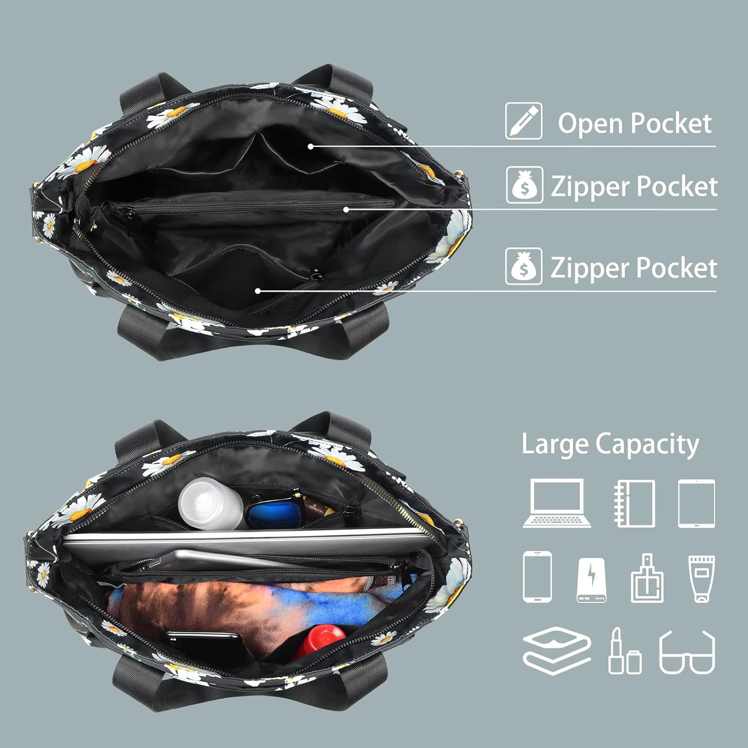 CLOUDMUSIC Crossbody Bags Shoulder Tote Handbag Nylon With Straps Waterproof Multi Bottle Pockets For Women Trendy - Image 5