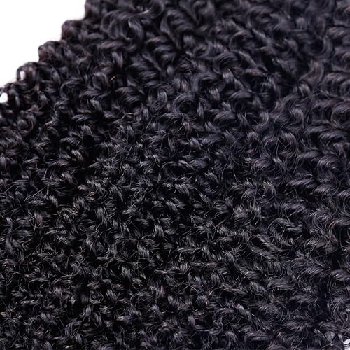 Miniatura 4 de Paquetes de cabello rizado rizado de 14 pulgadas, sin procesar, virgen, peruano, cabello humano, color negro natural, rizado, 1 paquete de