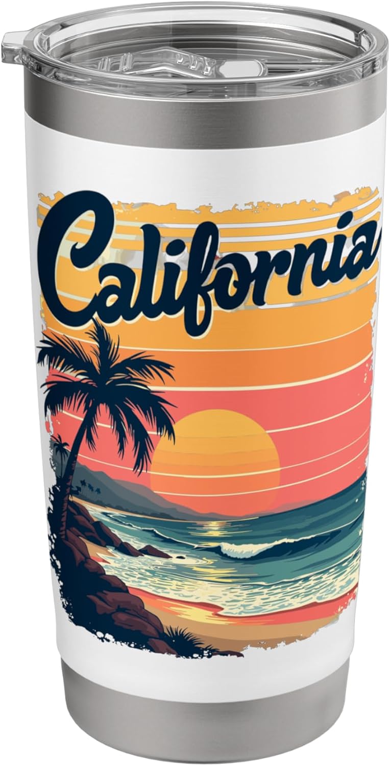 Vintage California Sunset Retro California Stainless Steel Insulated Tumbler