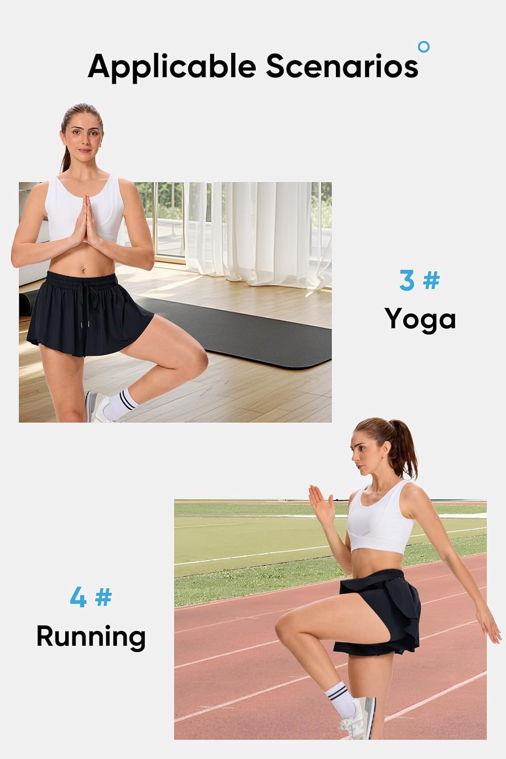 Blaosn Flowy Athletic Shorts for Women Gym Yoga Workout Running Short Pants Tennis Skirt Sweat Skort Casual Summer Clothes - Image 6