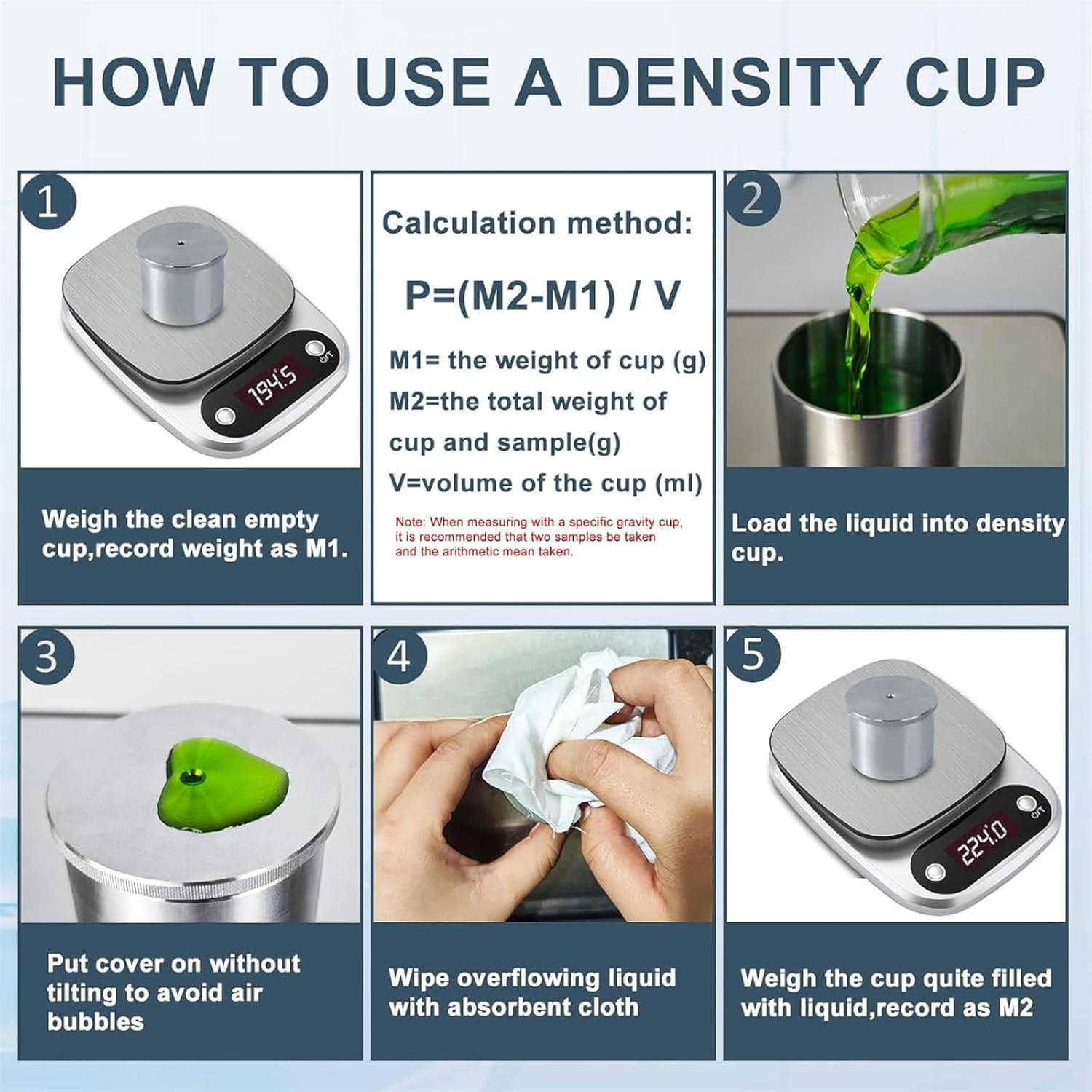 Densímetro De Densidad De Pintura De 37 Ml/50 Ml/100 Ml, Determinador De Densidad De Recubrimiento De Acero Inoxidable, Medición Precisa, para Análisis Precisos De Pinturas