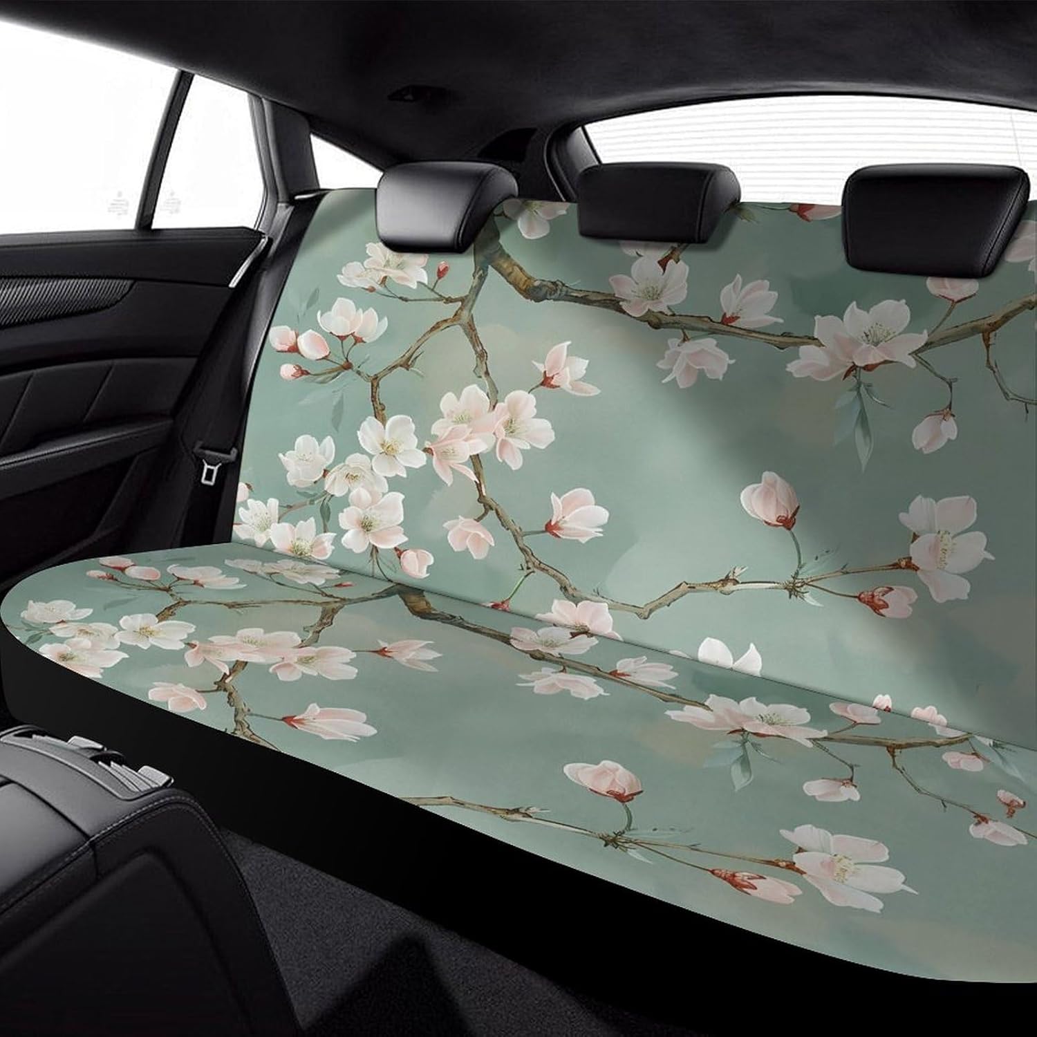 Almond Blossoms Painting Car Seat Cover Print Rear Bench Seat Cover Car Seat Protector Car Interior Accessories for Women Men
