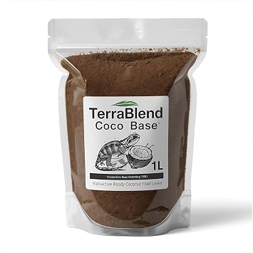 TerraBlend Coco Coir Reptile Substrate - Natural Coconut Fibre Loose Bedding for Snakes, Geckos, Tortoises & Bioactive Vivariums 1L