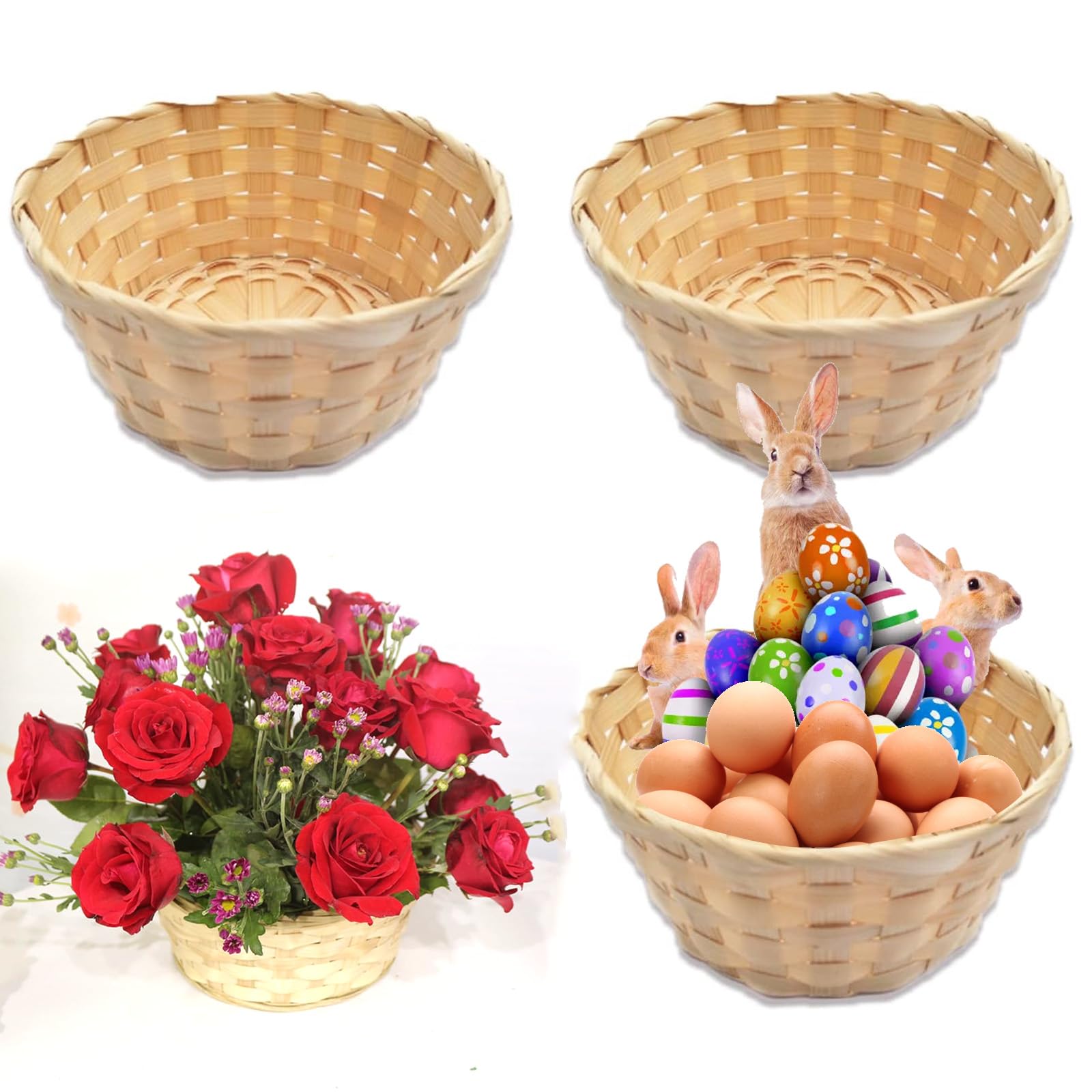 Cestino Intrecciato Con Manico - Decorazione Pasquale Rosa - Foto 9