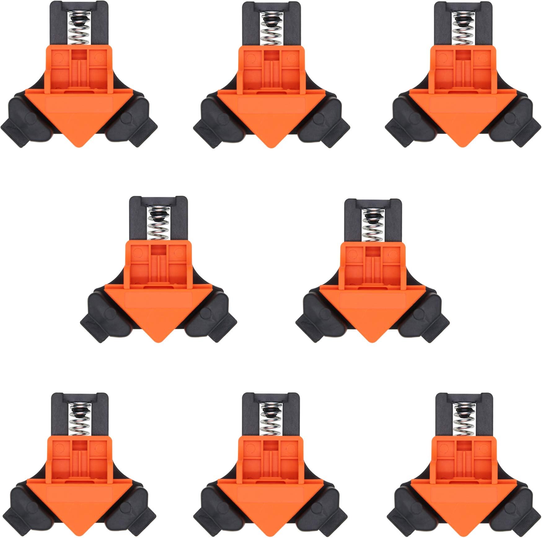 Corner Clamps for Woodworking, 90 Degree Right Angle Clamps, Adjustable Single Handle Spring Loaded Right Angle Clamp (8PCS)