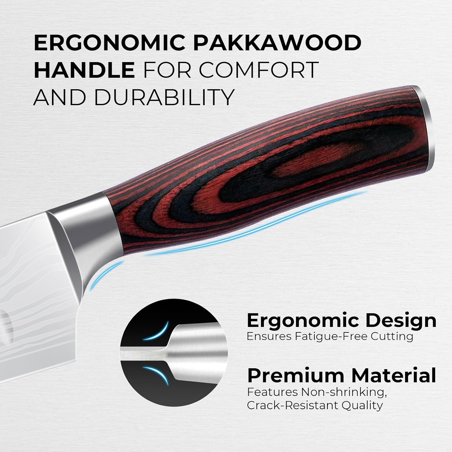 Santoku Knife 7 Inch, Japanese Chef Knife with Ultra Sharp Hollow Edge, High Carbon Steel Forged Professional Kitchen Knives with Ergonomic Pakkawood Handle and Sheath, Gift Box - Image 5