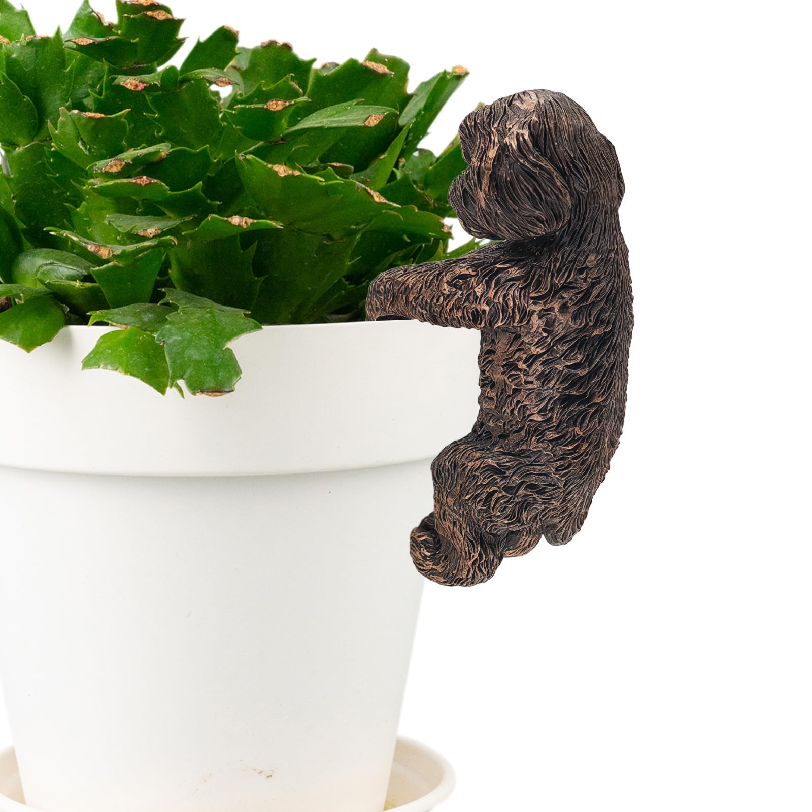 Baseballbat Cockapoo Plant Pot Hanger Garden Statues Resin Flower Pot Hugger Pot Plant Decoration Plant Decorative Figurines For Fairy Garden Fence Yard Patio Outdoor Indoor Hanging Ornaments
