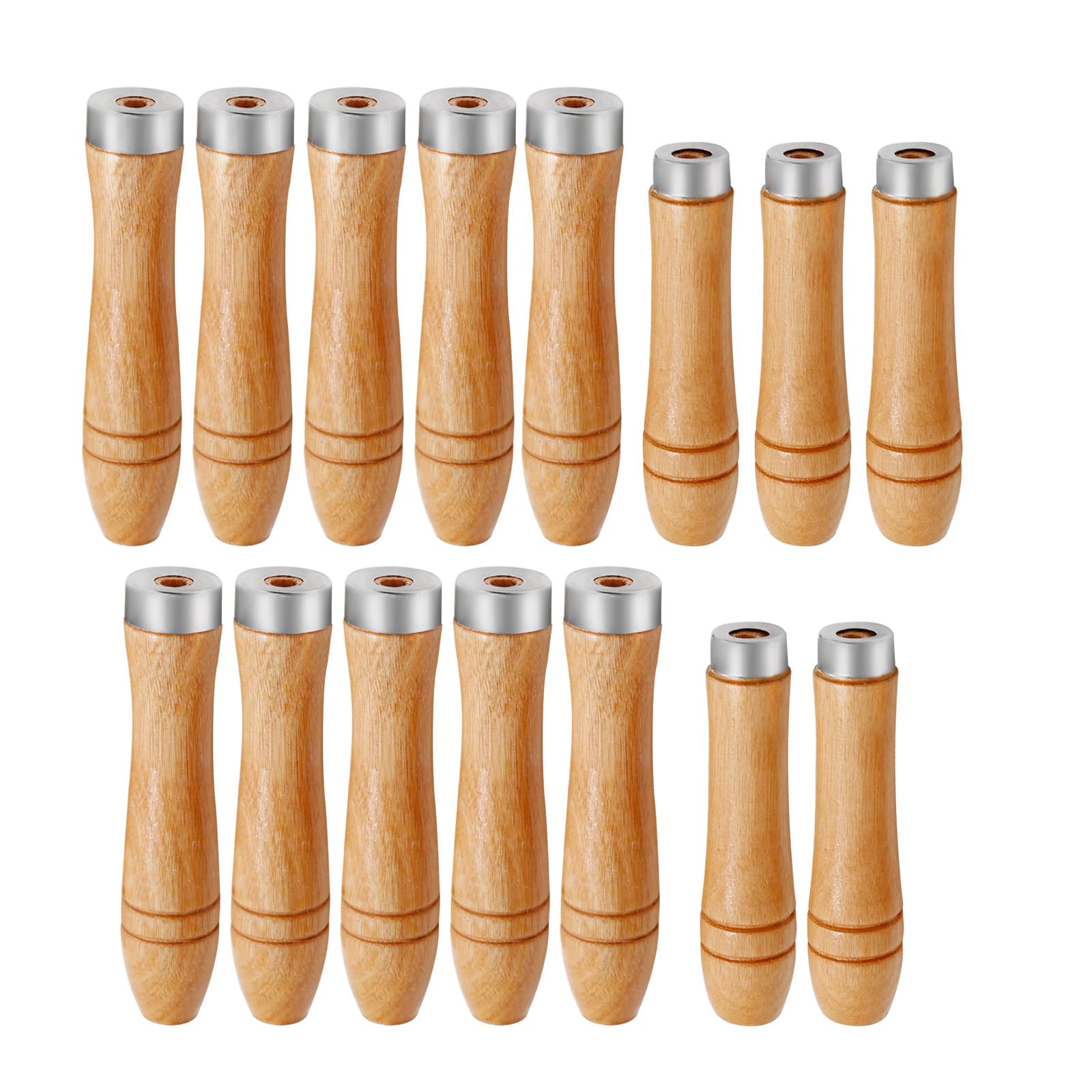 ZUDKSUYWood File15pcs Wooden File Special Handle Burr Free Steel File Round Hole Small Wooden Handle(Bore Diameter: 4mm+5mm+6mm 5pcs Each)
